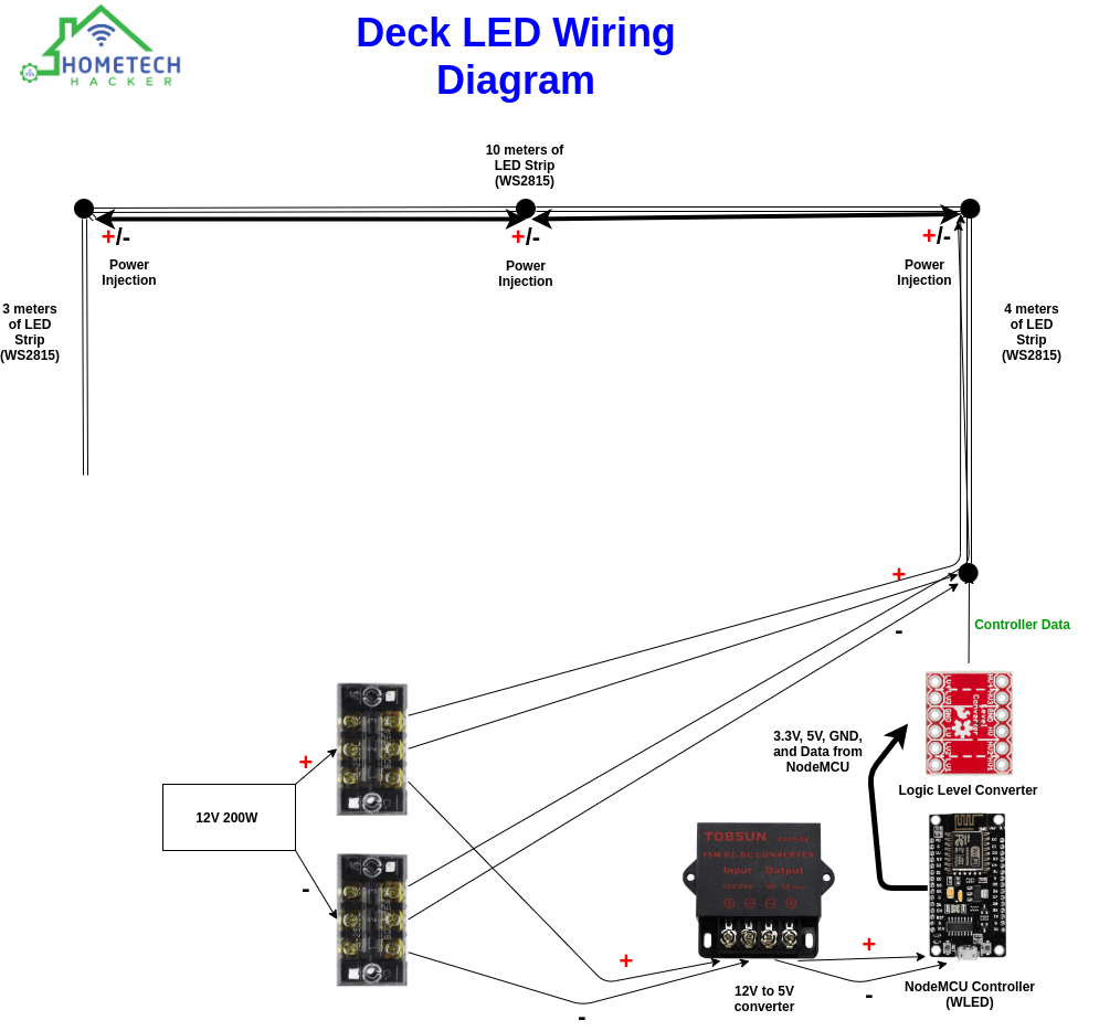 Deck LED Wiring Drawing