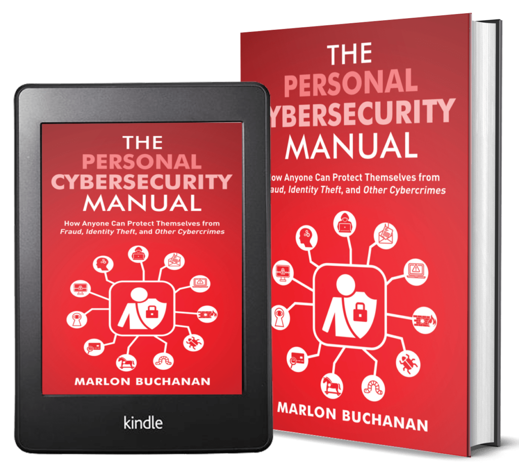The Personal Cybersecurity Manual Kindle Ebook and paperback cover