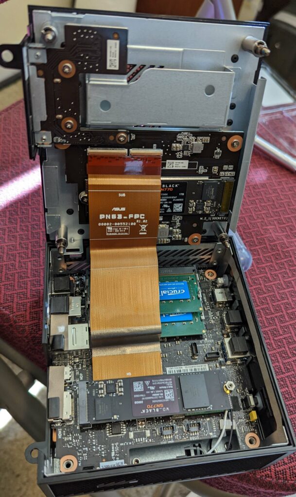 ASUS PN63-S1 memory and hard drive installed