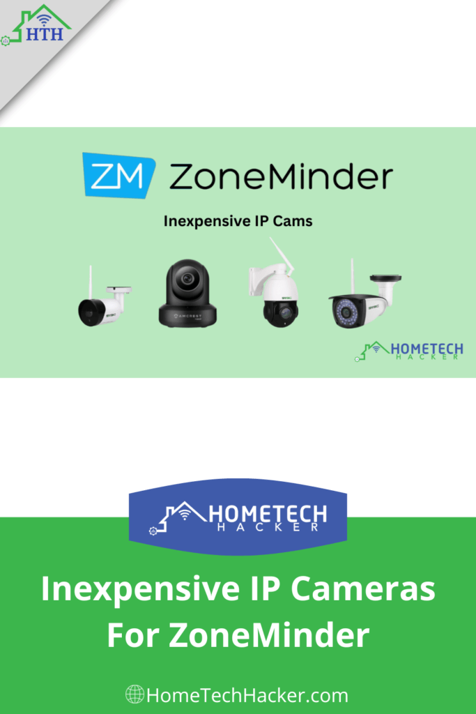IP Camera ZoneMinder Pinterest Pin (multiple IP Cams and ZoneMinder Logo)