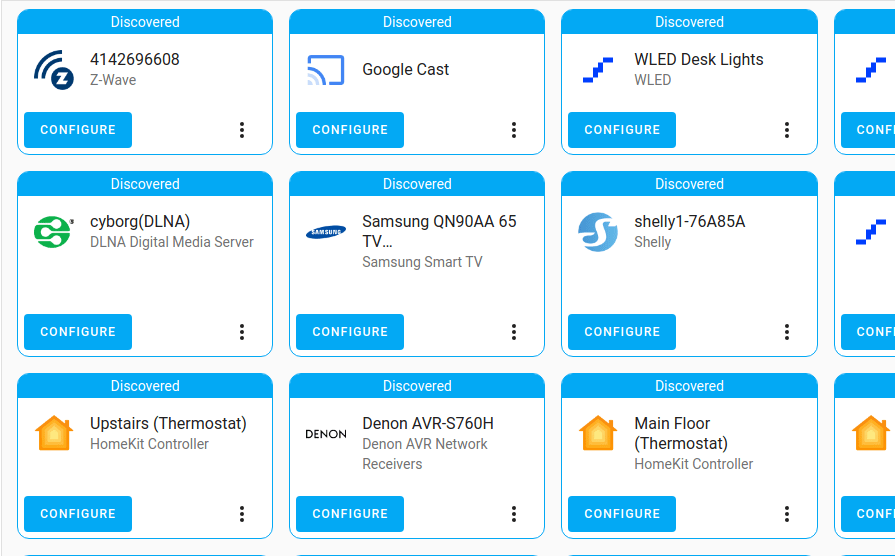 Discovered Devices by Home Assistant