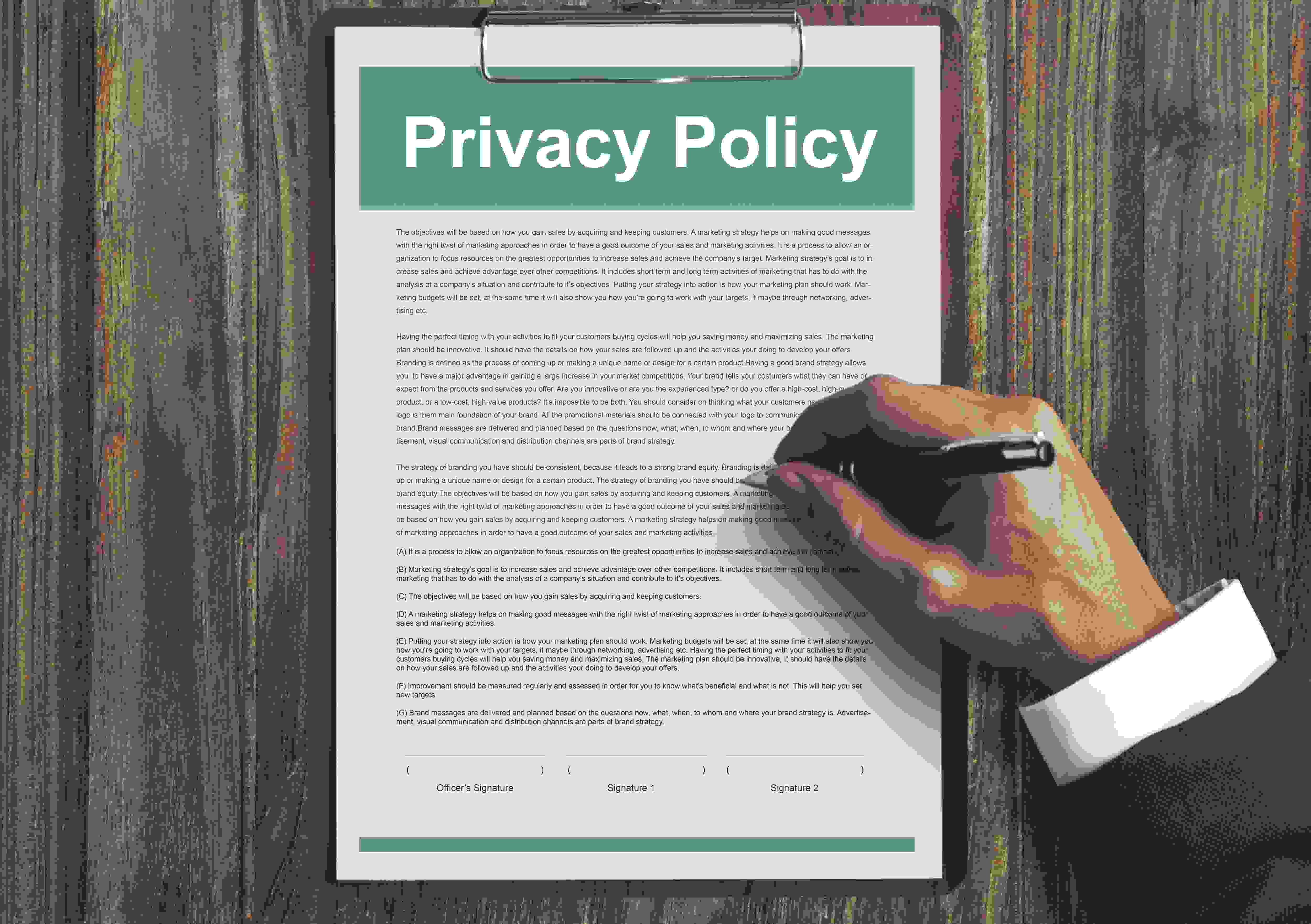 privacy policy document