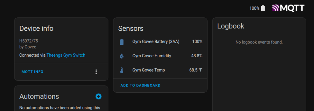 Govee Device Panel in home assistant