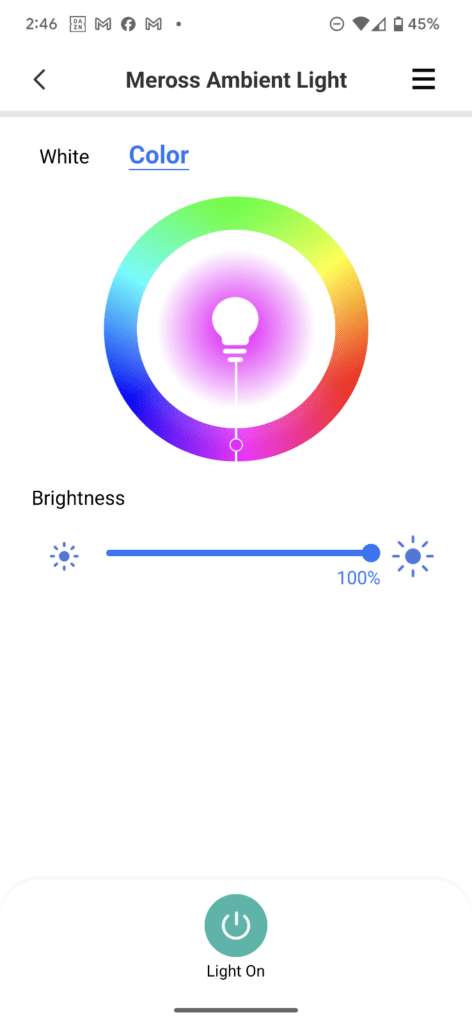 Color wheel for Ambient Light
