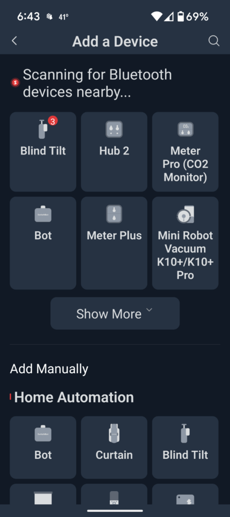 SwitchBot Meter Pro (CO2 Monitor) app set up