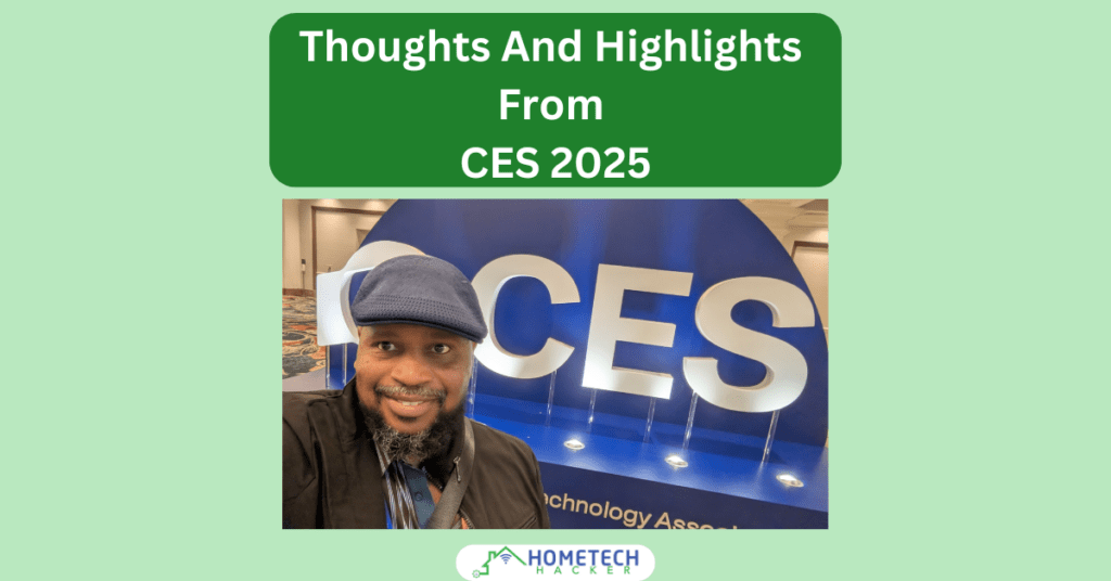 Picture of Marlon in front of CES sign inside a Polaroid picture diagram with the article title.