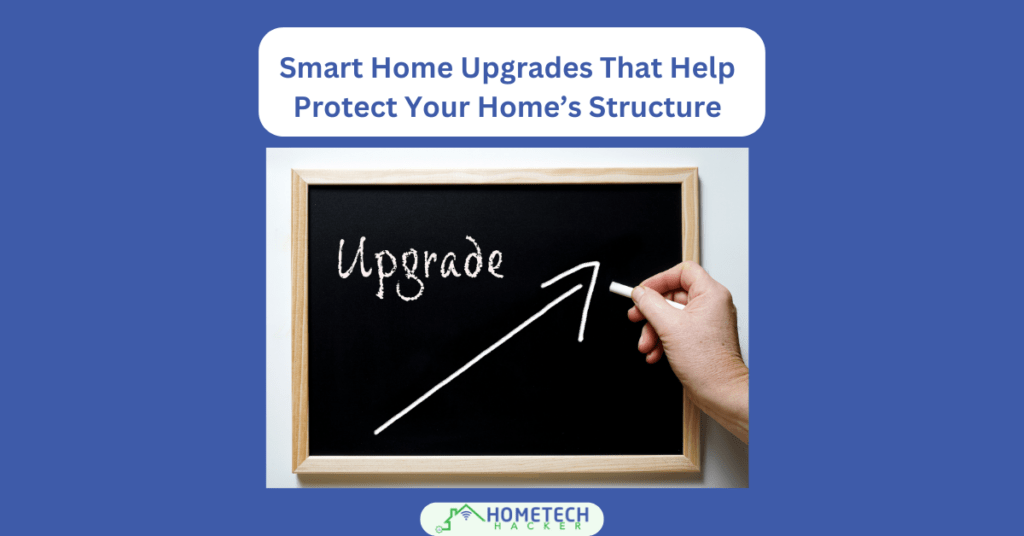 smart home upgrade feature image with a arrow going diagonally up from left to write on a chalkboard