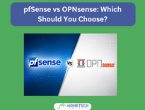 pfSense vs OPNSense graphic with article title and HomeTechHacker Logo